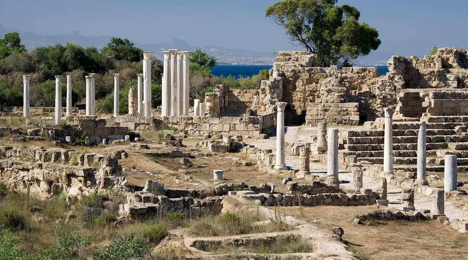 Denize bakan Soli harabelerinde Roma sütunları